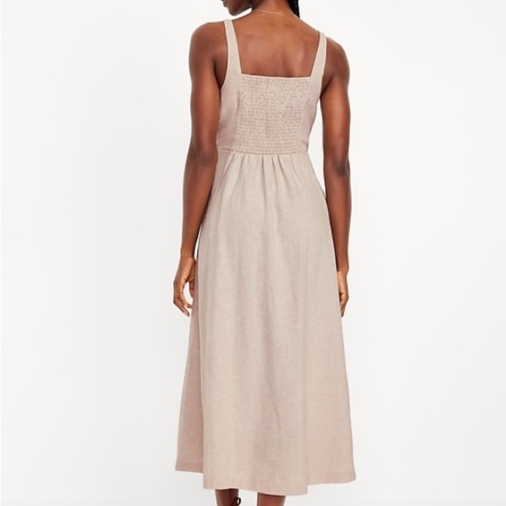 Sleeveless Linen Blend Midi Dress Small - Picture 2 of 9